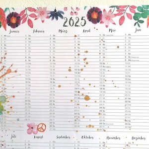 Colorful Annual Planner 2025 Wall Calendar A2 Annual Calendar