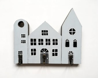Houses row of houses with hooks
