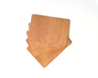 5 blank wooden postcards/greeting cards (cherry wood) - rounded edges