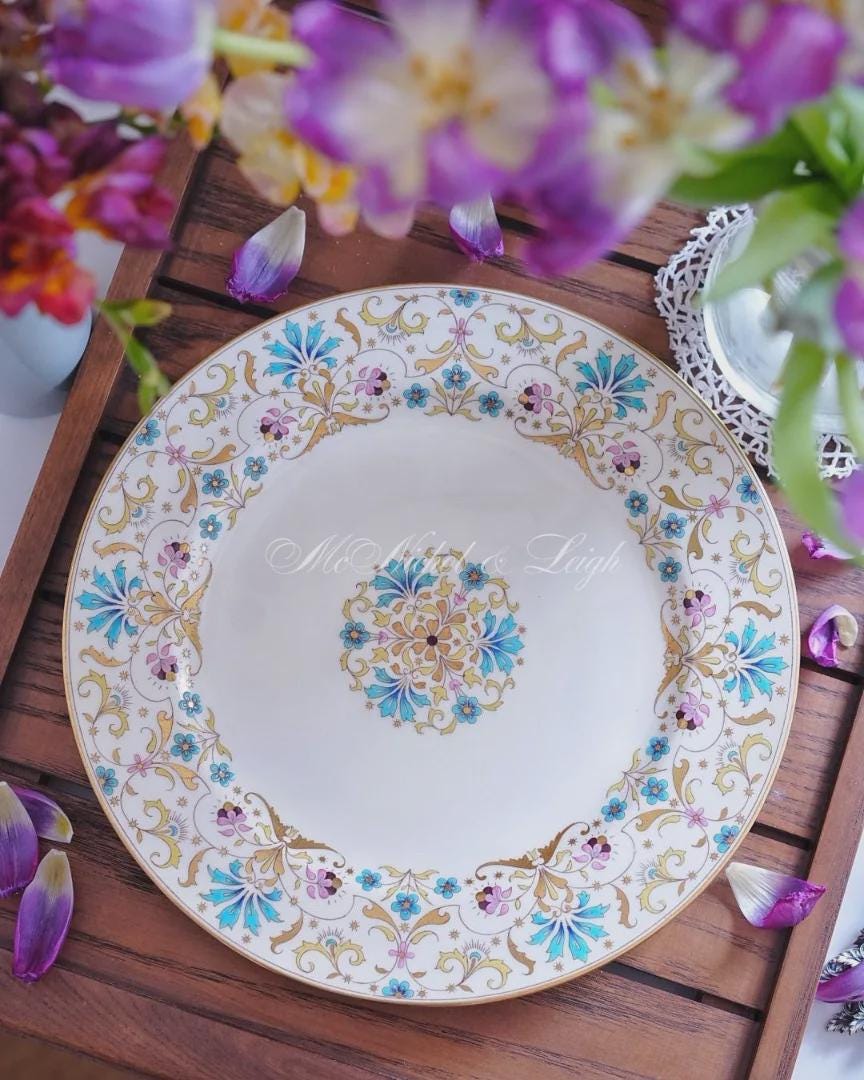 ミントン逸品 ！19世紀中葉 プレート ターコイズ 金盛蝶鳥図文