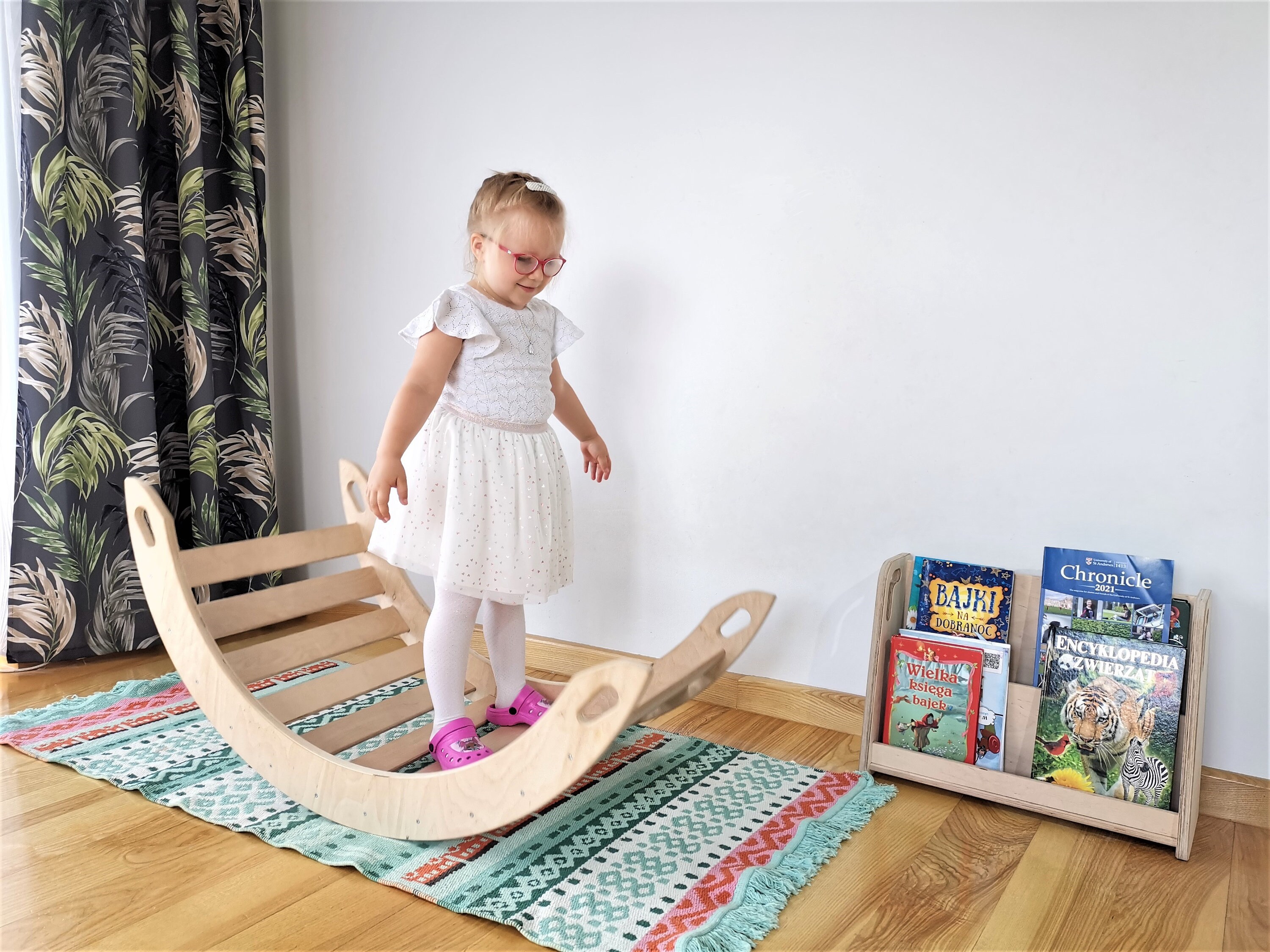 Large Wooden Rocker 110 cm Climbing Arch Montessori Rocking | Etsy