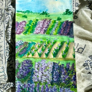 Lavender Field, Original Watercolor Painting