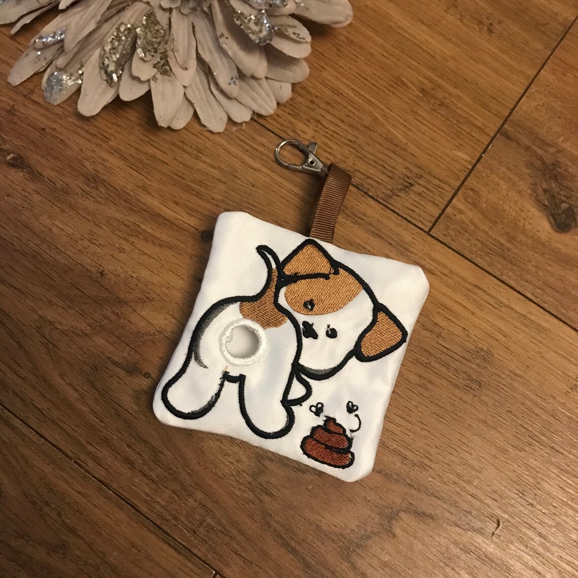 Dog poo poop bag holder keyrings with clasp fold back Etsy