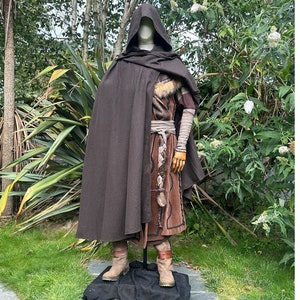 4 Way LARP Cloak - Brown - Versatile Cloak and Robe with Hood