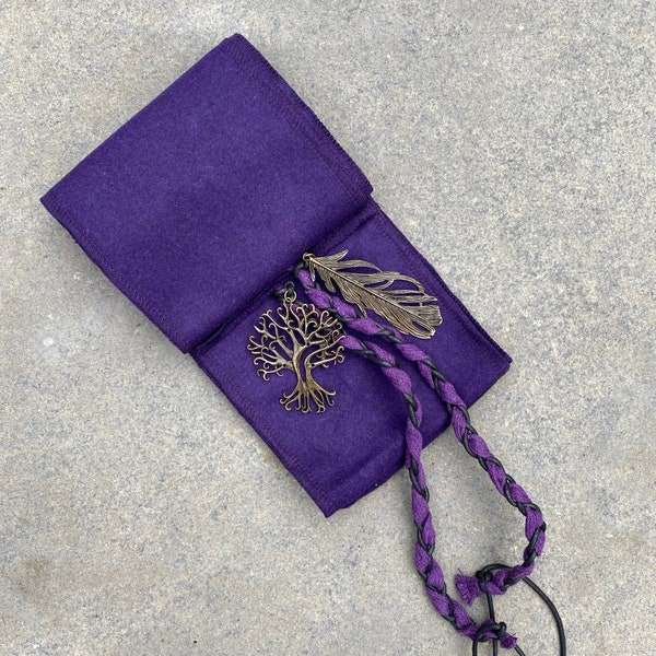 LARP Sash with Decorative Accessories - Purple Wool - Gift Ideas