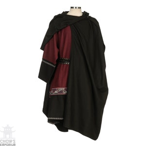 LARP 4 Way Cloak - Black - Versatile Cloak and Robe with Hood