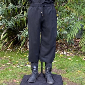 Medieval Straight Leg Pants - Black Wool Trousers | for LARP, Medieval, Fantasy Cosplay, Pirate, Knight, and Renaissance Faire