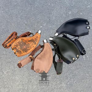 Borraccia da 53 oz con tracolla, borraccia unica / acciaio inossidabile, pelle sintetica / LARP vichingo, cosplay fantasy, festival, fiere rinascimentali