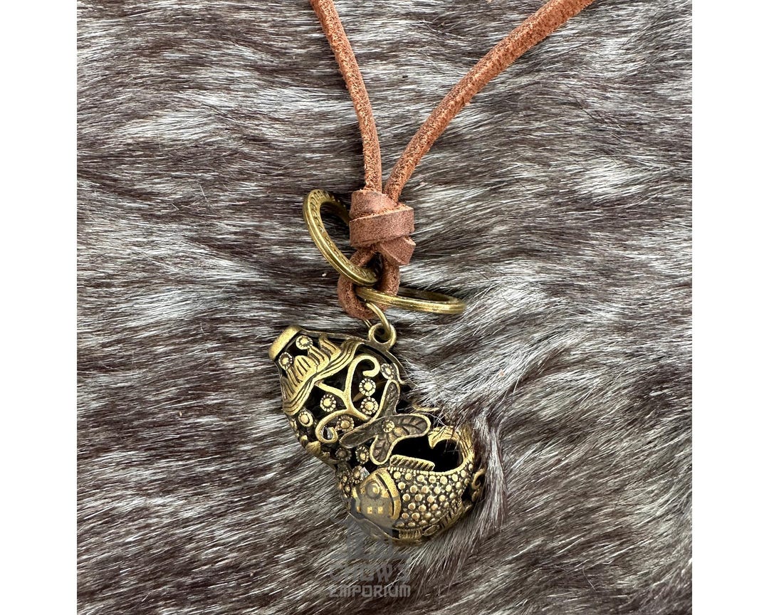 Medieval LARP Fish Orb Necklace Bronze Color, Viking, Amulet ...