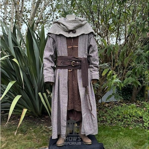 Mystic Healer LARP Outfit - 3 pieces, Robe, Hood, Sash