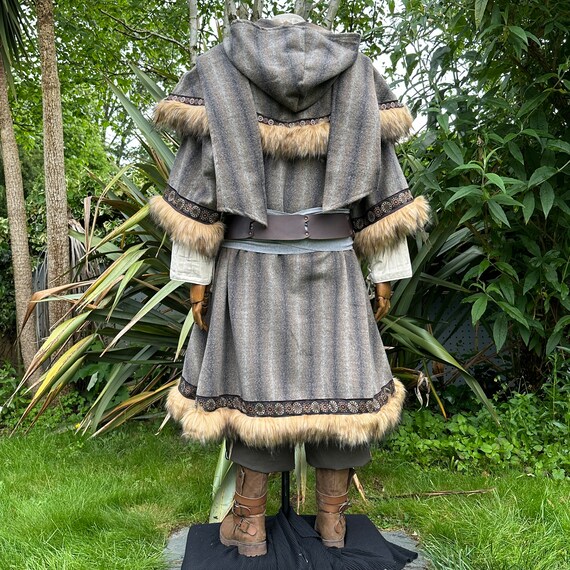 Keland Capelet Col Fausse Fourrure Viking Femme - Écharpe Médiévale Chaud Et Doux Pour Déguisement Ou Quotidien