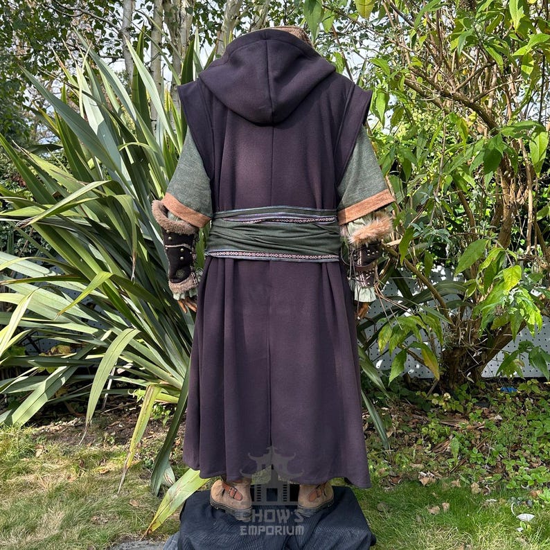 Medieval Forest Wanderer LARP Outfit, 4+ Pcs, Robe, Waistcoat ...