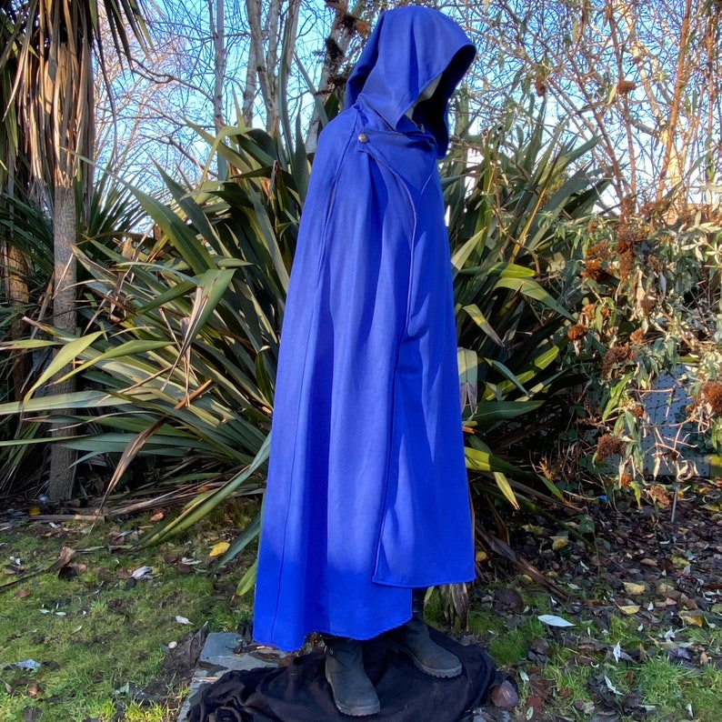 Medieval Viking Cloak Royal Blue 4 Way Cloak and Robe in one image 6