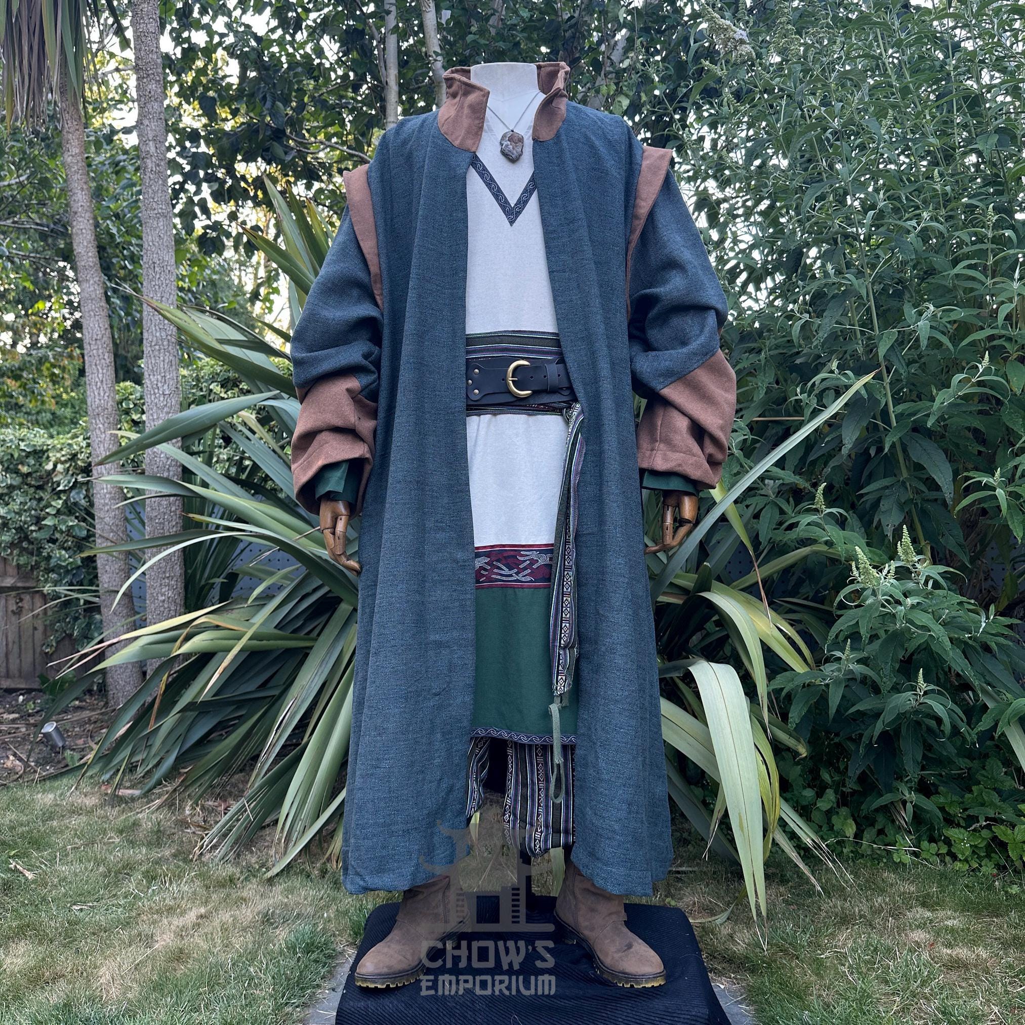 LARP Robe With High Collar, Teal, Renaissance Faire Robe, Medieval ...