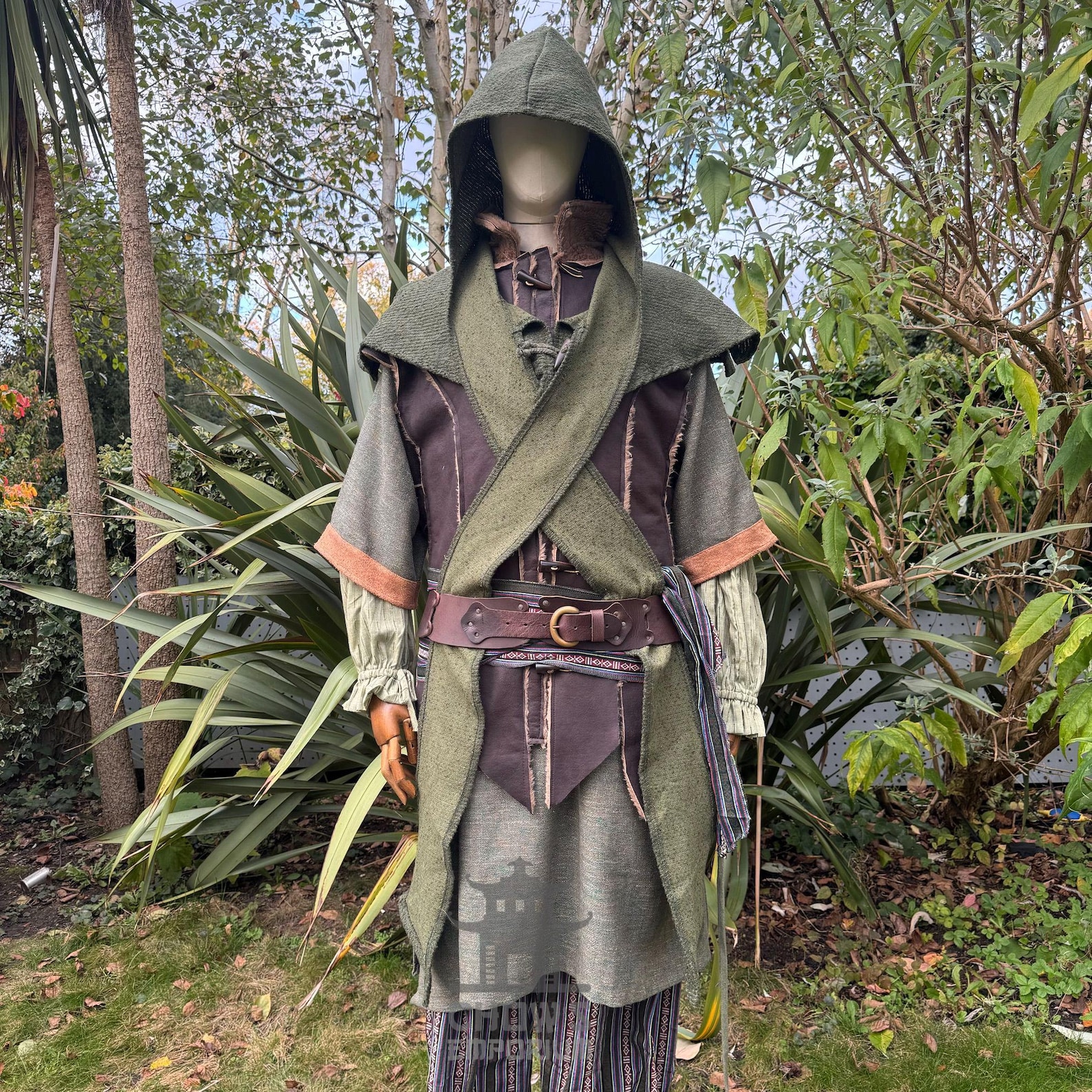 Medieval Forest Ranger LARP Outfit, 5 Pcs, Waistcoat, Shirt, Hood,pants ...