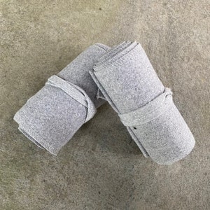 Medieval Leg Wraps - Light Grey Wool Puttees