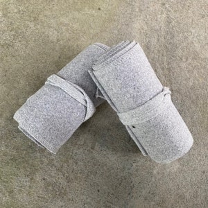 Medieval Leg Wraps - Light Grey Wool Puttees - Gift Ideas