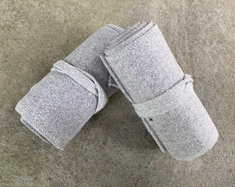 Medieval Leg Wraps - Light Grey Wool Puttees - Gift Ideas