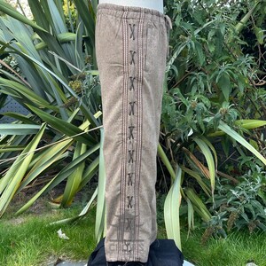 Medieval Straight Leg LARP Pants with Side Lace & Braiding, Brown Wool, Slim Cut, Viking, Pirate,Knight, Fantasy, Cosplay, Renaissance Faire image 8