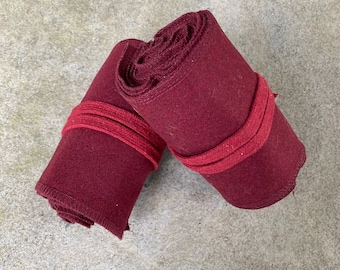 Medieval Leg Wraps - Red Wool Puttees - Gift Ideas