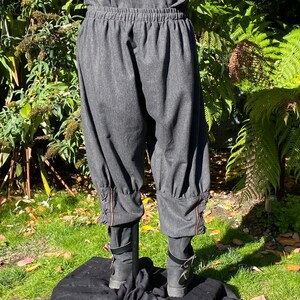 Medieval Viking Pants Grey Wool Trousers with Braiding image 4