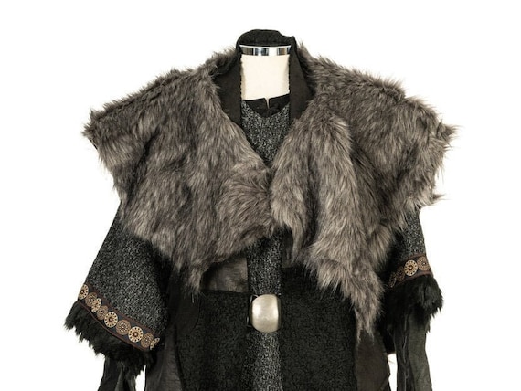 Viking Fur Mantle, Medieval Faux Fur Cape Capelet Choose Size /P