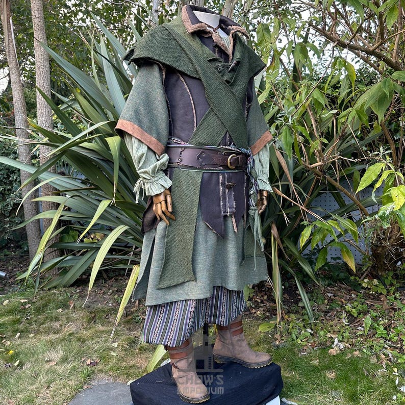 Medieval Forest Ranger LARP Outfit, 5 Pcs, Waistcoat, Shirt, Hood,pants ...