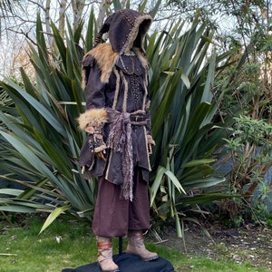 Ornate Leather Armour Outfit - 6-Piece | Jacket, Hood, Vambraces, Shirt, Pants, Sash | LARP, Medieval, Viking, Fantasy, Cosplay, Ren Faire