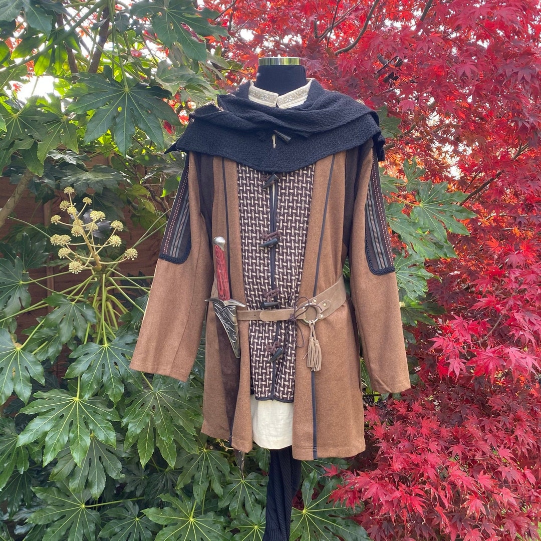 Druid of Middle Earth LARP Outfit 2 Pieces Ornate Layer Jacket, Wrap ...