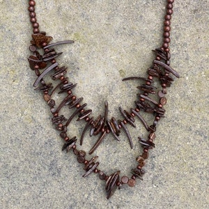 Double Stranded Tooth Necklace 1 | For LARP, Medieval, Viking, Orc, Goblin, Tribal, Pagan, Bone, Warrior, Barbarian, Cosplay, Ren Faire
