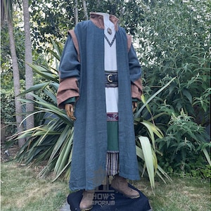 Mittelalter Zauberer LARP Robe mit hohem Kragen, Alchemist, Paladin, Kleriker, Heiler, Elbenfürst, Magier, Cosplay, Fantasy, Renaissance Jahrmarkt