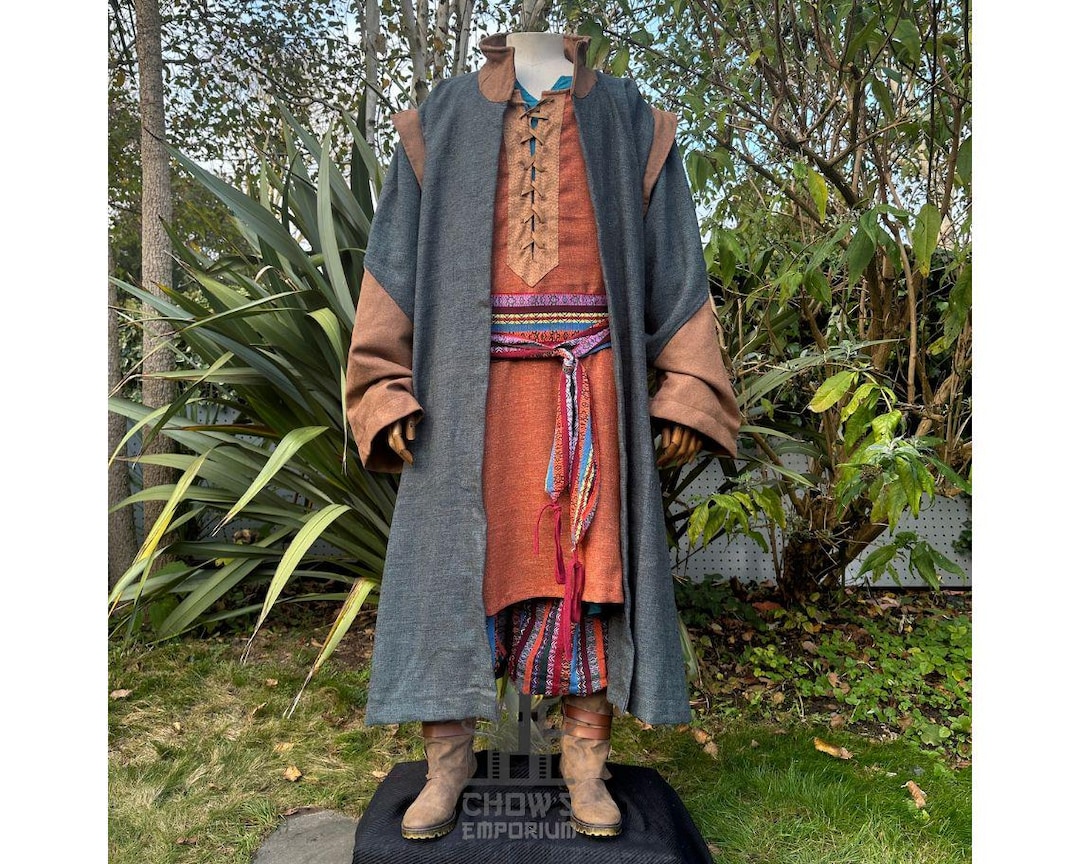 Teal Robe With High Collar for LARP, Cosplay, Renfaire, and Fantasy ...