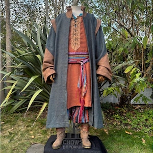 Teal Robe with High Collar for LARP, Cosplay, Renfaire, and Fantasy Events