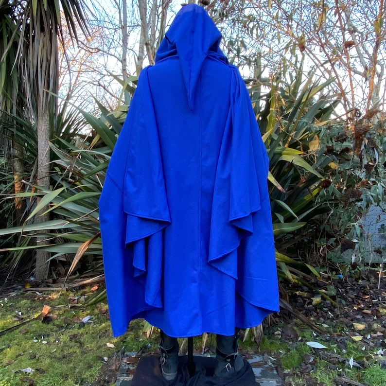 Medieval Viking Cloak Royal Blue 4 Way Cloak and Robe in one image 7