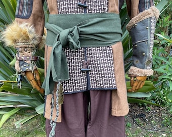 LARP Sash with Decorative Accessories - Green Wool - Gift Ideas