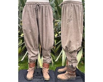 Leonardo Carbone® Pantaloni Tiago con lacci per le gambe, pantaloni da uomo, abbigliamento medievale, pantaloni vichinghi, costume da uomo, abbigliamento festival, LARP, cosplay, pantaloni lunghi