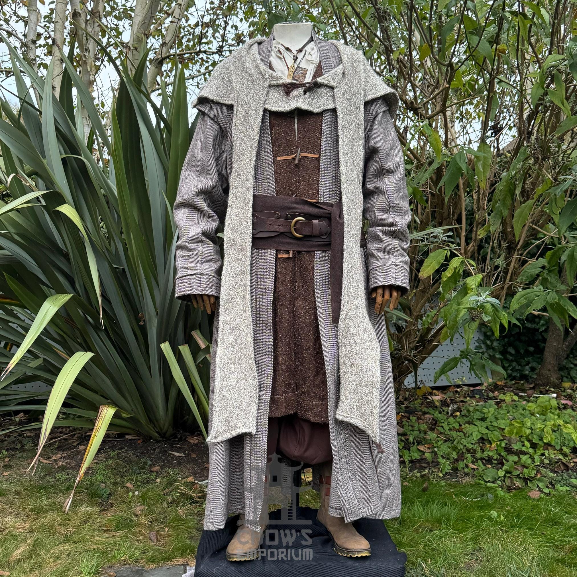 Medieval Healer LARP Outfit, 3+ Pcs, Robe, Hood, Sash, Cleric ...