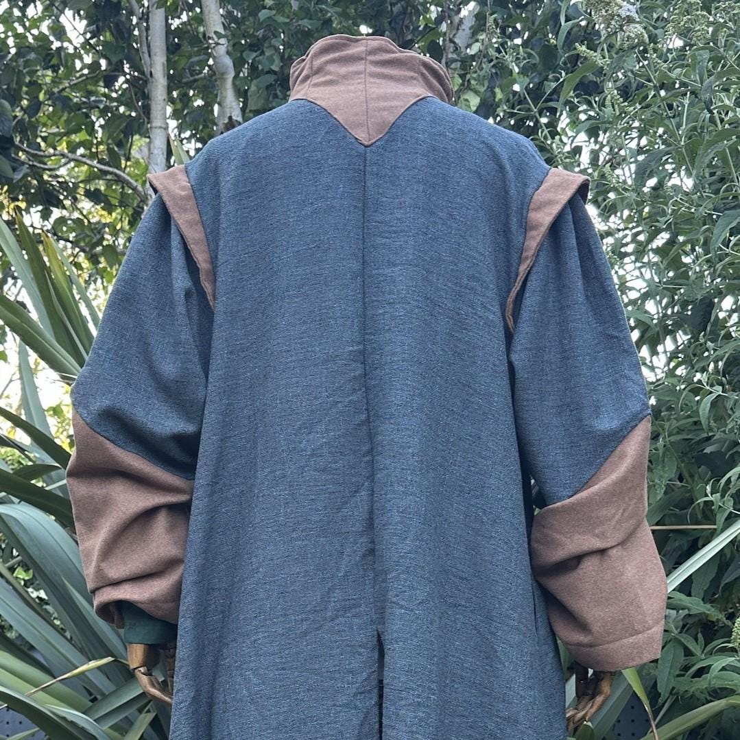 LARP Robe With High Collar, Teal, Renaissance Faire Robe, Medieval ...