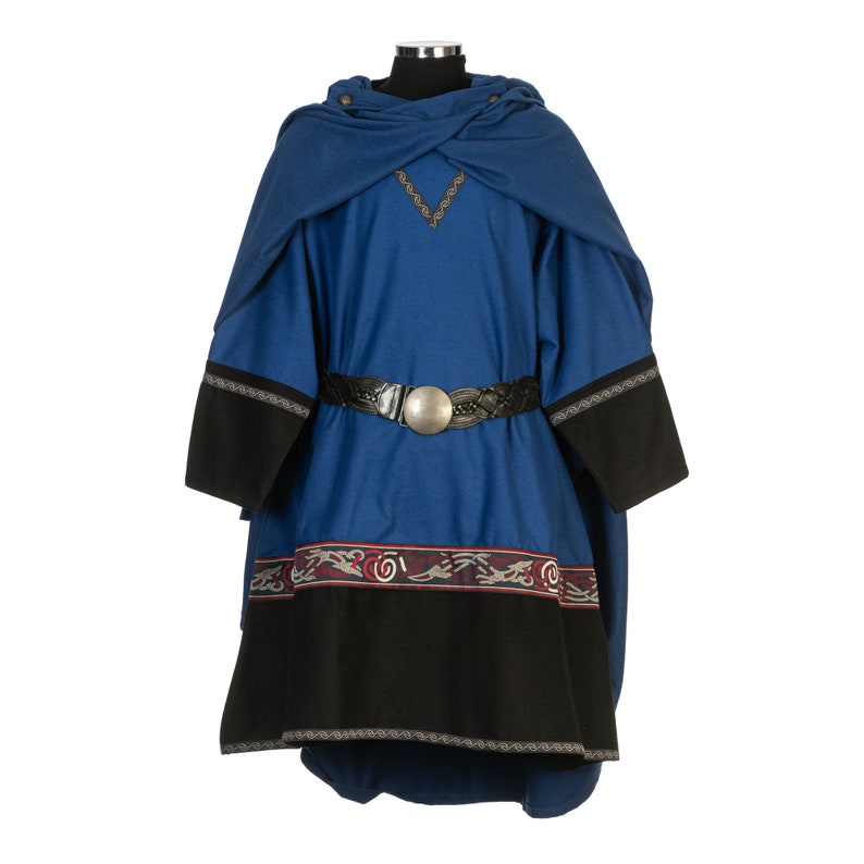 Medieval Viking Cloak Royal Blue 4 Way Cloak and Robe in one image 3