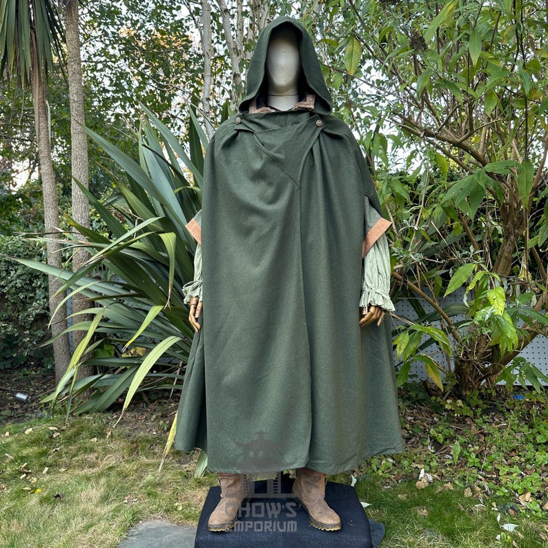 Medieval Forest Ranger LARP Outfit, 5 Pcs, Cloak, Waistcoat, Tunic ...