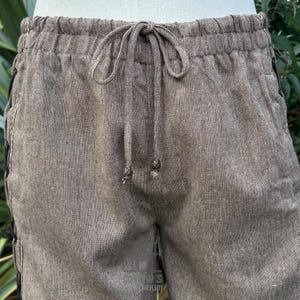 Medieval Straight Leg LARP Pants with Side Lace & Braiding, Brown Wool, Slim Cut, Viking, Pirate,Knight, Fantasy, Cosplay, Renaissance Faire image 6
