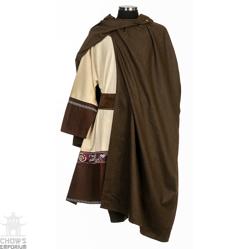 LARP Cloak with Fur Mantle / Cape / Dark Brown / Wool / 4 way Etsy
