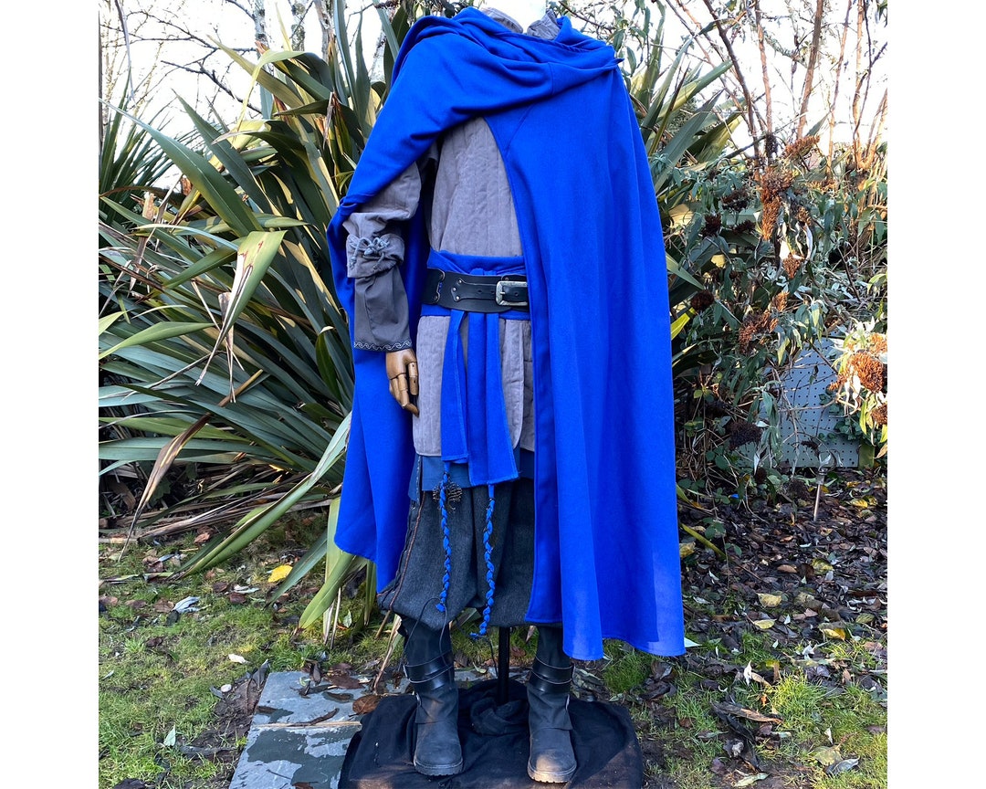 4 Way LARP Cloak Blue Versatile Cloak and Robe With Hood Etsy