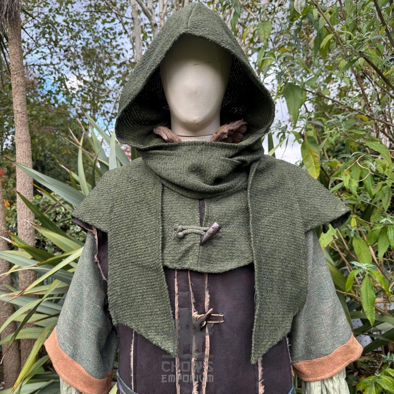 Forest Ranger Outfir Medieval Forest Ranger LARP Outfit, 5 Pcs, Waistcoat, Shirt, Hood,pants ...