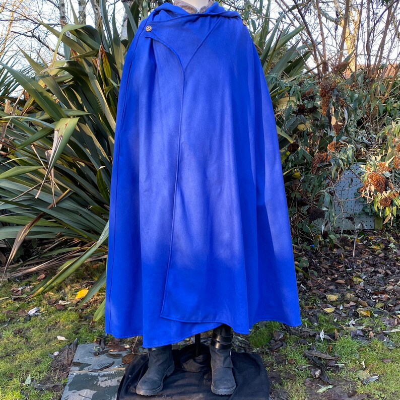 Medieval Viking Cloak Royal Blue 4 Way Cloak and Robe in one image 8