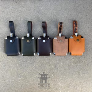Edelstahl-Flachmann (177 ml) mit Ledergürtelhalterung | LARP, Wikinger-Cosplay, Mittelalterfest, Renaissance-Markt