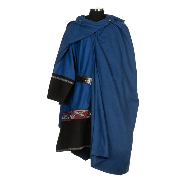 Medieval Viking Cloak Royal Blue 4 Way Cloak and Robe in one image 1