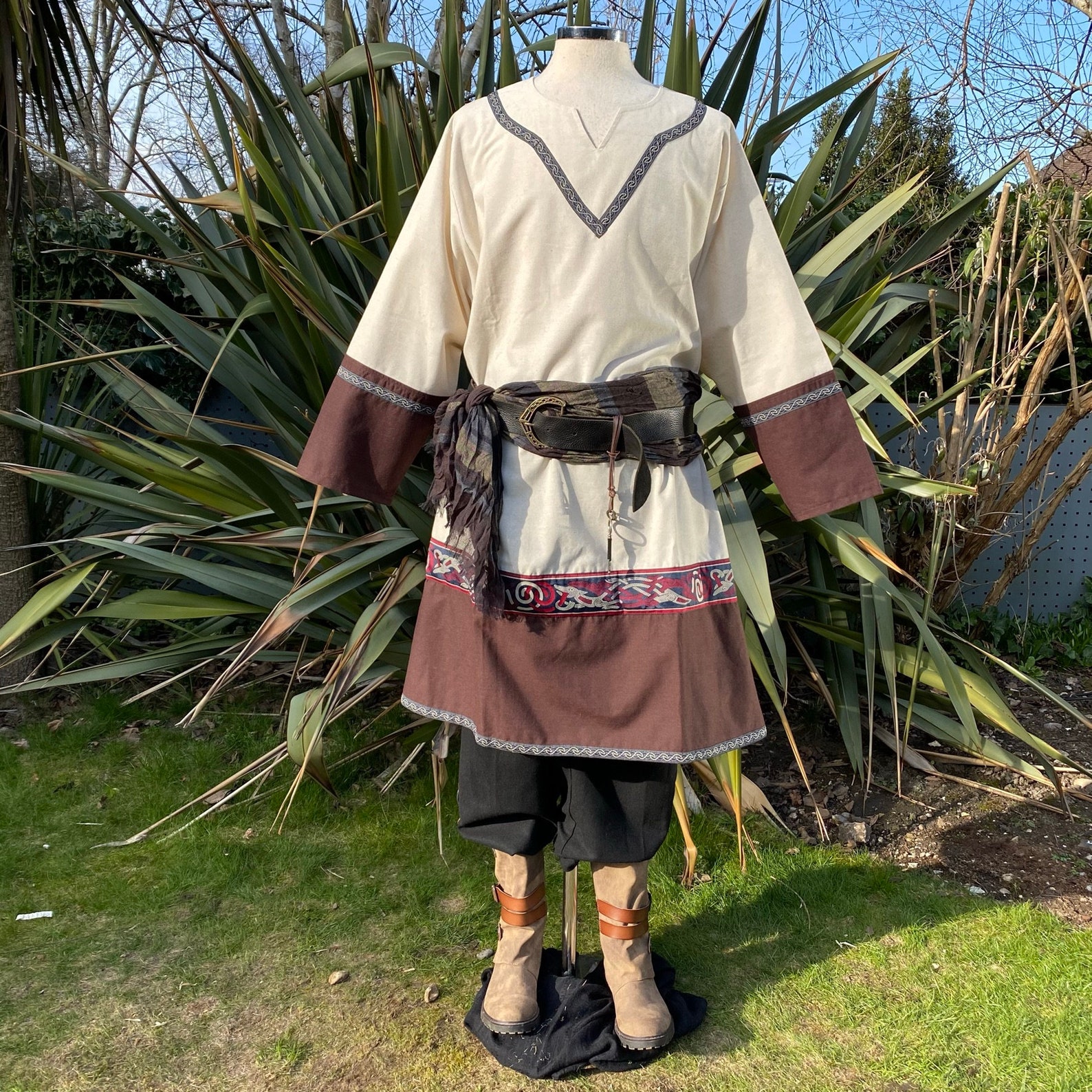 LARP Viking Costume / Leather Waistcoat Tunic and Hood Set / | Etsy