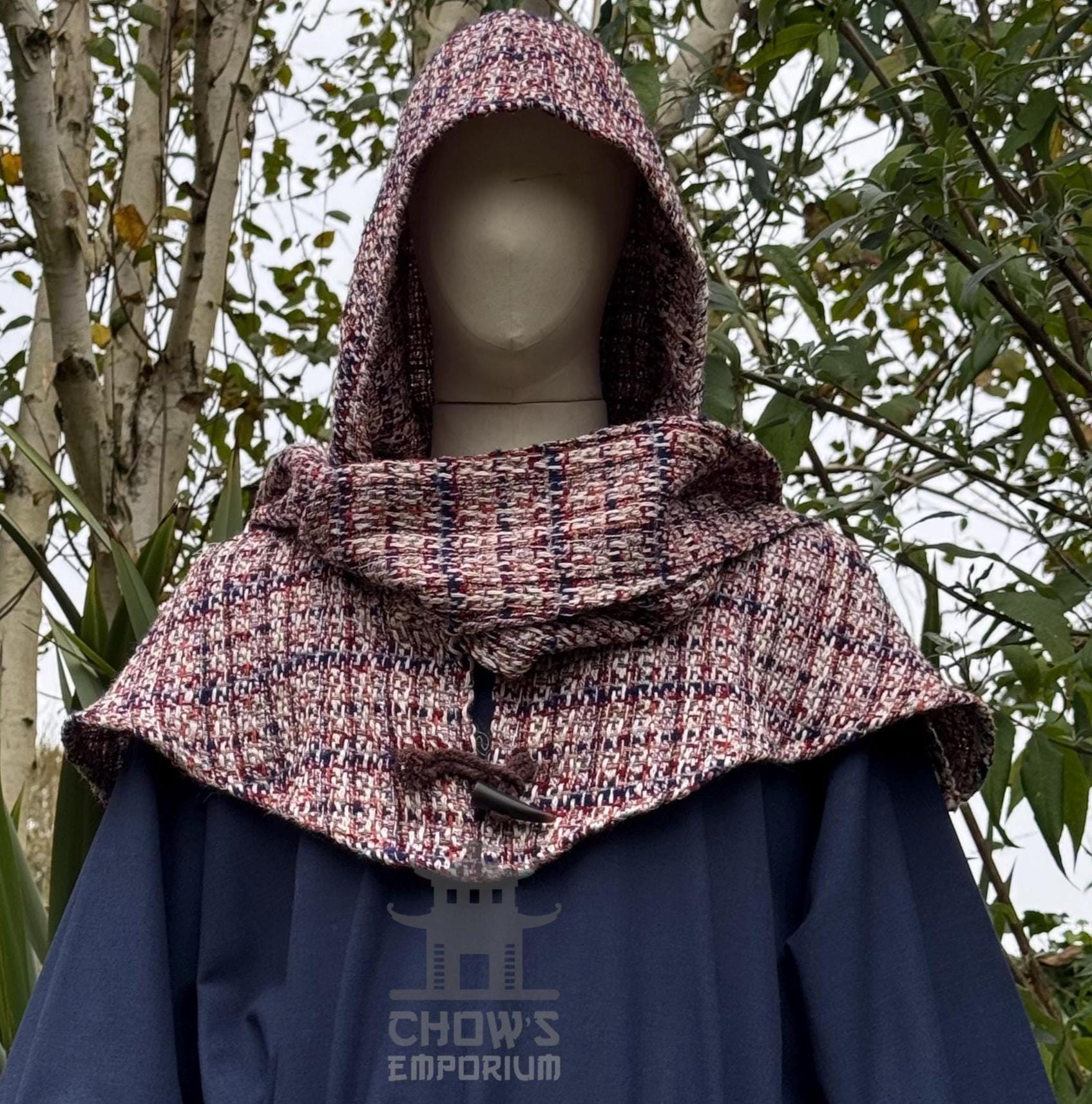 Medieval LARP Scarf Hood, Tricolor Wool, Cowl, Gugel, Mantle, Assassin ...