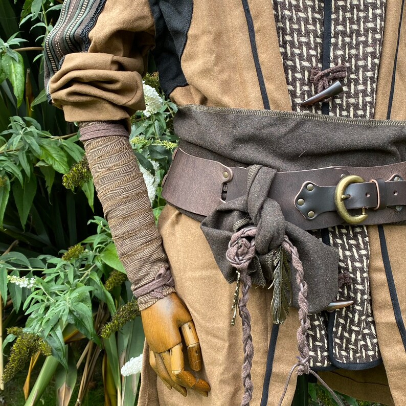 Medieval Arm Wraps Brown Herringbone Wool for LARP Cosplay Etsy UK